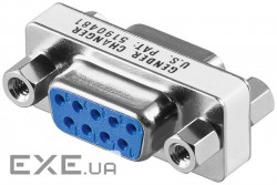 Перехідник обладнання COM(DB9) F/F,RS232 адаптер 1:1 Nickel,срібний (75.03.2301-1)