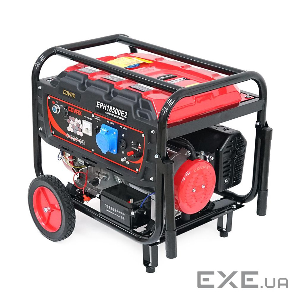 Генератор COVAX EPH18500E2, 9.0kW, 220V, 50Hz, DC12V, 20HP, електро стартер, 25L