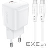 Зарядний пристрій Acefast USB-C 30W Gan A77 mini + USB-C cable Fast Charger White (6974316282853)