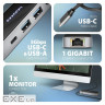 Концентратор AXAGON USB-C to 2xUSB-A + 1xUSB-C + HDMI + RJ45 + PD100W 0.2m grey (HMC-6GLN)