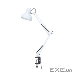 Настільна лампа Євросвітло Ridy-027 E27 зі струбциною біла