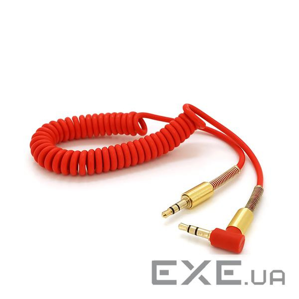 Кабель AUX Audio DC3.5 тато-тато 1.5м пружина, CCA Stereo Jack, (круглий ) (YT-AUXSGJ(M) / (M)-1.5-R)