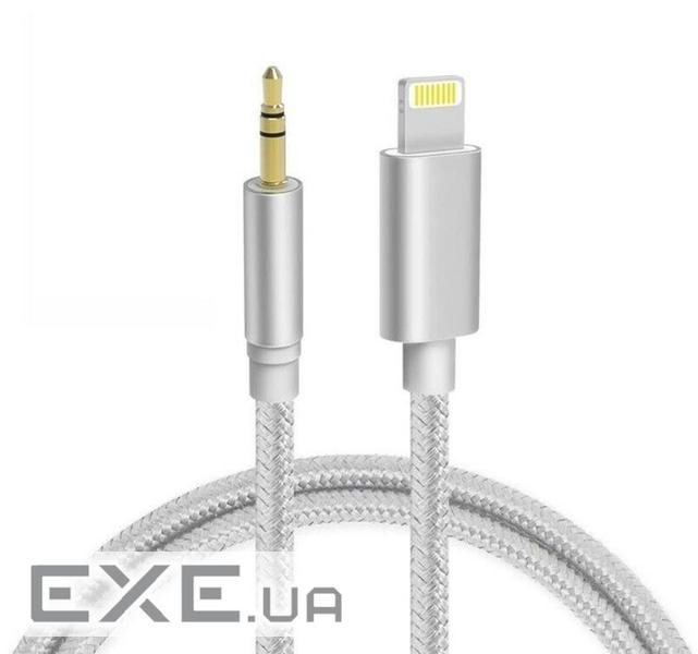 Кабель AUX Lightning - TRS Audio 3.5мм Male/Male 1м Silver (S0990)