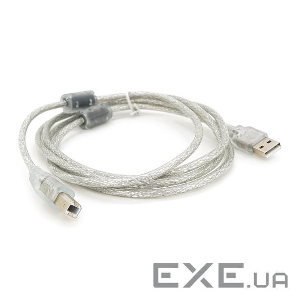 Кабель USB 2.0 AM / BM, 1.8m, 2 фериту, прозорий (YT-AM/BM-1.8T)