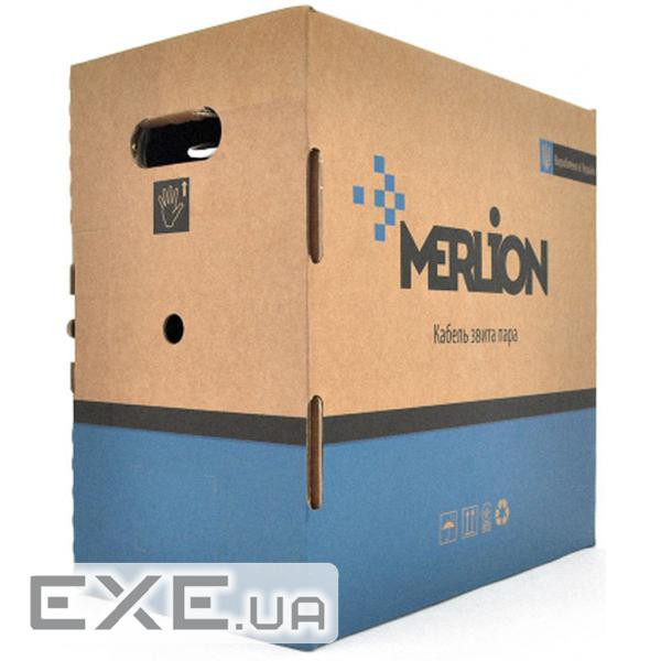 Кабель КНПЕ FTP-cat.6 (4 * 2 * 0.56), Merlion, (CCA), для нар. робіт, 305м , White, Corton BOX, Q (05796)