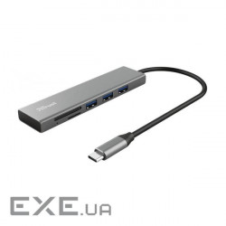 USB хаб TRUST Halyx Fast USB-C Hub and Card Reader 3-port (24191)