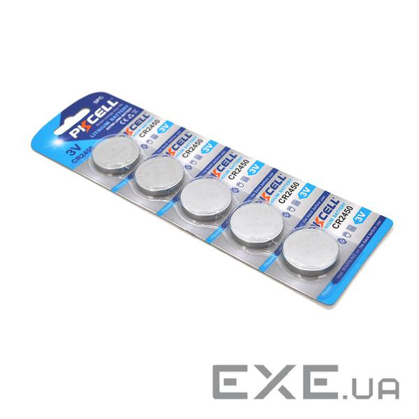 Батарейка літієва PKCELL CR2450, 5 шт у блістері (упак.100 штук) ціна за блист . Q30 (PC/CR2450)