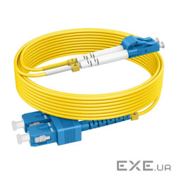 Патчкорд SC/UPC-LC/UPC SM 1м Duplex Slim,2.0мм (UPC-1SCLC(SM)D(LW)S)
