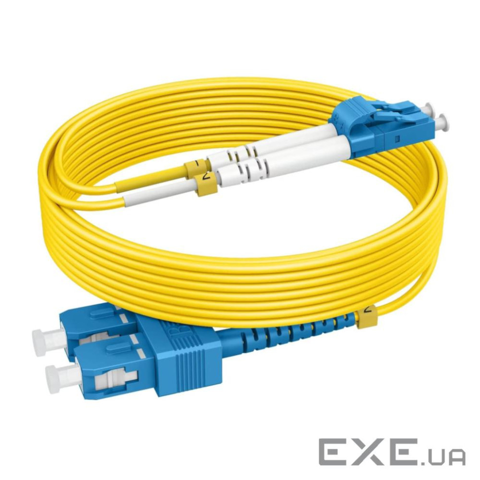 Патчкорд SC/UPC-LC/UPC SM 1м Duplex Slim,2.0мм (UPC-1SCLC(SM)D(LW)S)
