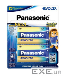 Батарейка Panasonic Evolta лужна D(LR20) блістер, 2 шт. (LR20EG/2B)