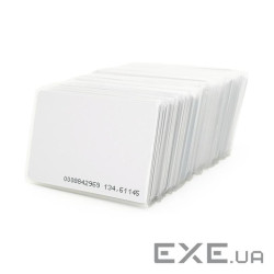 Безконтактна картка ID Em-Marine 125 КГц (TK4100), товщина 1.6 мм. Колір білий. З прорізом (YT33350) (YT33350)