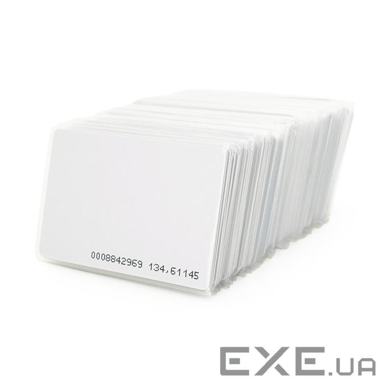 Безконтактна картка ID Em-Marine 125 КГц (TK4100), товщина 1.6 мм. Колір білий. З прорізом (YT33350) (YT33350)