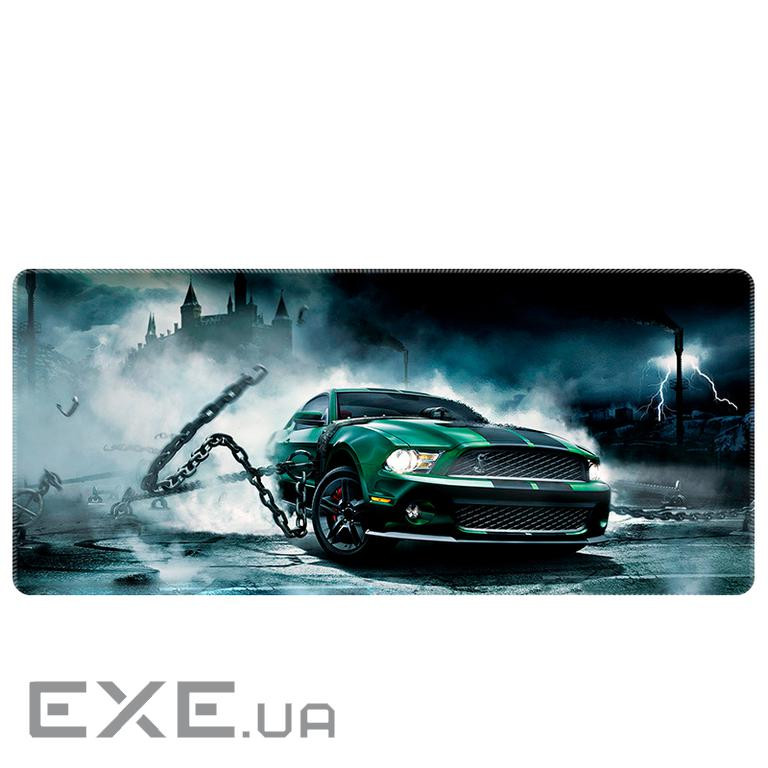 Коврик 300*800 тканинний Ford Mustang GT з боковою прошивкою, товщина 3 мм, Green, Пакет (C01383)