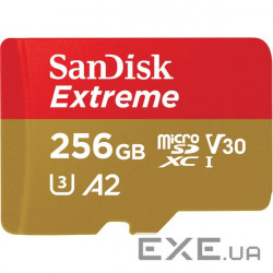 Карта пам'яті SanDisk 256GB microSDXC C10 UHS-I U3 R190/W130MB/s Extreme V30 (SDSQXAV-256G-GN6MN)