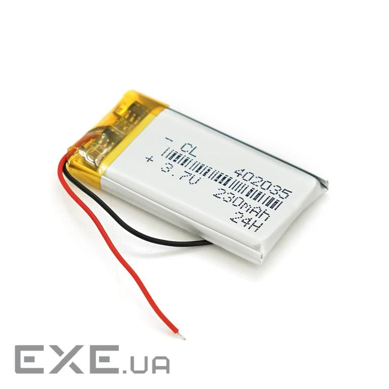 Літій-полімерний акумулятор 4*20*35mm (Li-ion 3.7В 230мА&middot,год) (402035) ) (402035)