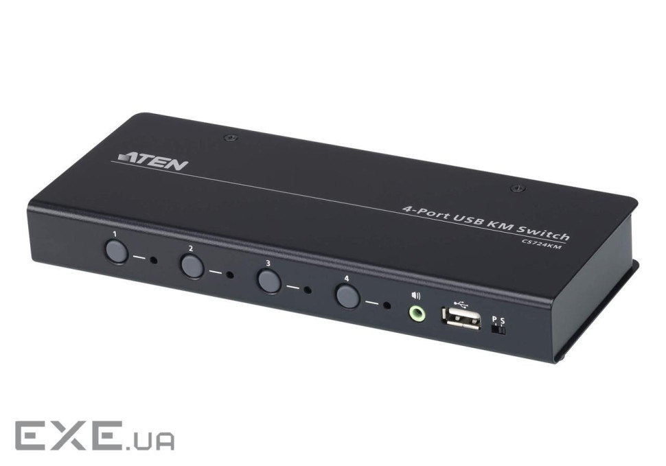 4-портовый USB КМ-переключатель с функцией Boundless Switching (CS724KM-AT)