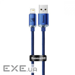 Кабель BASEUS Crystal Shine Series Fast Charging Data Cable USB to iP 2.4A 2м Blue (CAJY000103)