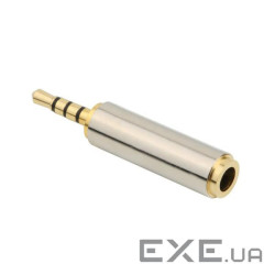 Перехідник аудіо Jack 2.5mm 4pin-3.5mm 4pin M/F,адаптер Gold,срібний (62.09.8243-1) (62.09.8243-1)