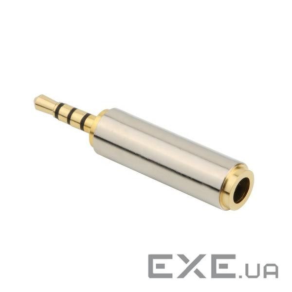 Перехідник аудіо Jack 2.5mm 4pin-3.5mm 4pin M/F,адаптер Gold,срібний (62.09.8243-1) (62.09.8243-1)