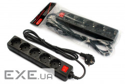 Фільтр харчування FrimeCom (FC-B2005W 3 B) 5 розеток, 3 м, чорний