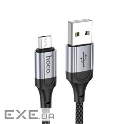 Кабель HOCO X102 USB to Micro 2.4A, 1m, nylon, aluminum connectors, Black (6942007608763)