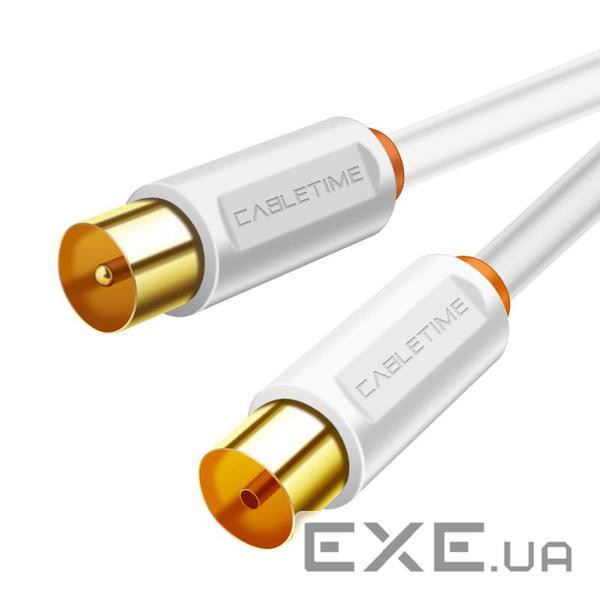 Кабель Cabletime Телевізійний , 3m, Male to Female, 75OHM, White (CF33N)