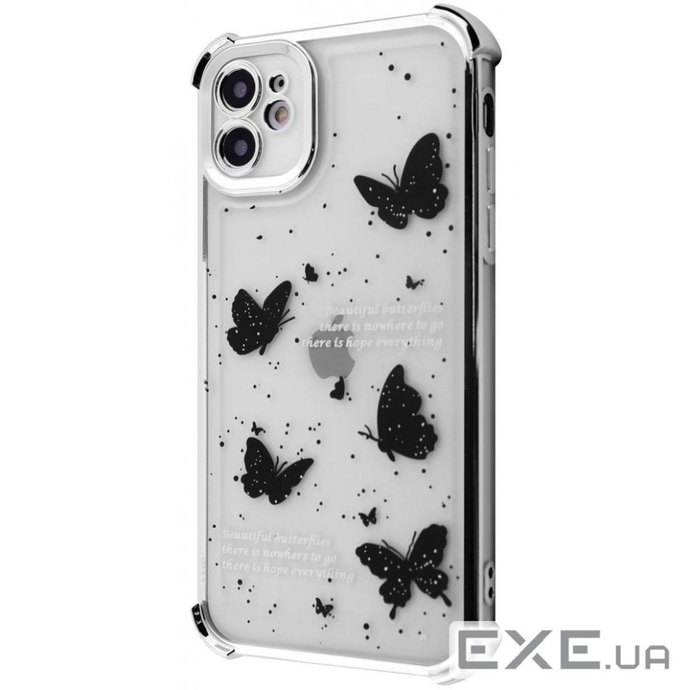 Чехол WAVE Winkie iPhone 12 silver/butterfly (64111 silver/butterfly)
