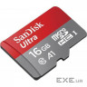 Карта пам'яті SANDISK microSDHC Ultra for Android 16GB UHS-I A1 + SD-adapter (SDSQUAR-016G-GN6IA)