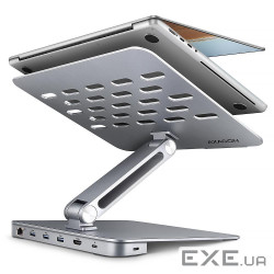 Багатопортовий USB-C хаб 5 Гбіт/с та алюмінієва підставка для ноутбуків. HDMI 4k/60 Гц, G (HMC-STND)