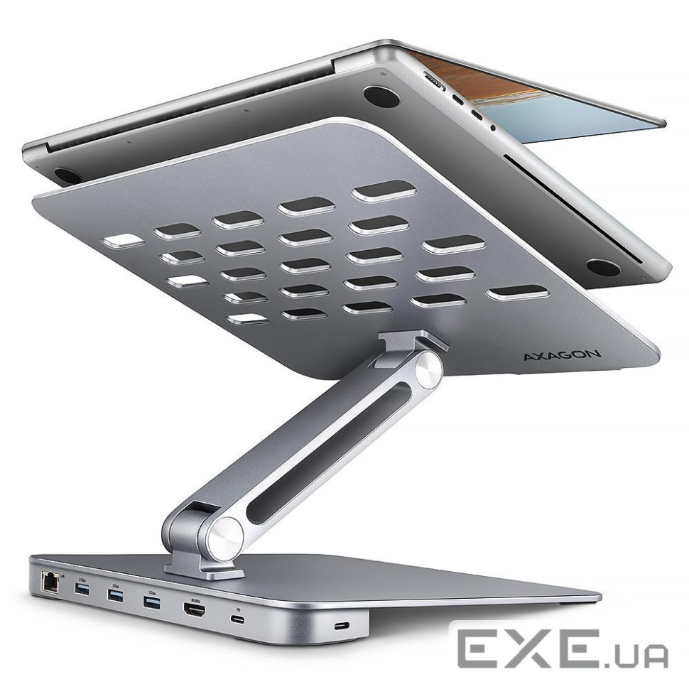 Багатопортовий USB-C хаб 5 Гбіт/с та алюмінієва підставка для ноутбуків. HDMI 4k/60 Гц, G (HMC-STND)