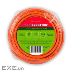 Мережевий подовжувач EUROELECTRIC ПВС 2x1 без заземлення 1 гн. помаранчевий 10м (ES2X1-10M-OR)