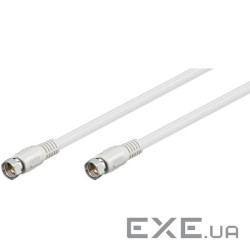 Кабель антенний RF:F M/M 2.5m,75 Ohm 2xShielded D=5.3mm Coax,білий (75.05.0738-60) (75.05.0738-60)