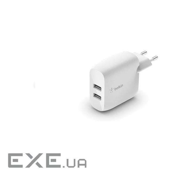 Зарядний пристрій Belkin Home Charger (24W) DUAL USB 2.4A, white (WCB002VFWH)