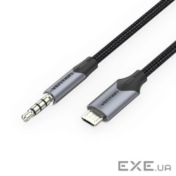 Кабель мультимедійний Micro 5P M to 3.5mm M 1.0m (4pin) black Vention (BDGBF)