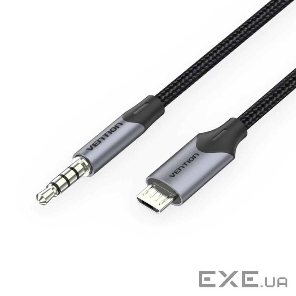 Кабель мультимедійний Micro 5P M to 3.5mm M 1.0m (4pin) black Vention (BDGBF)