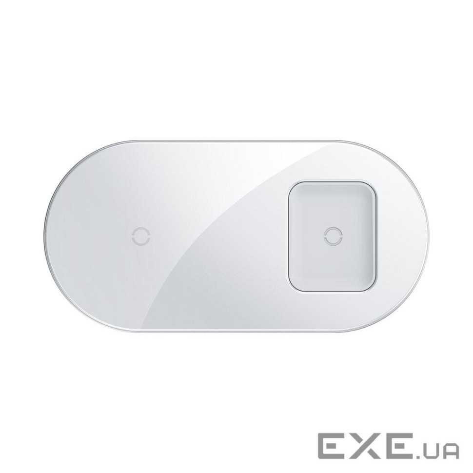 Бездротове зарядний пристрій BASEUS Simple 2-in-1 Wireless Charger 15W White (WXJK-02)