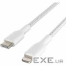 Дата кабель USB-C to Lightning 2.0m white Belkin (CAA004BT2MWH)