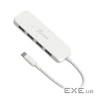 Концентратор J5create USB-C to 4xUSB-A 3.2 10Gbps white (JCH341EW-N)