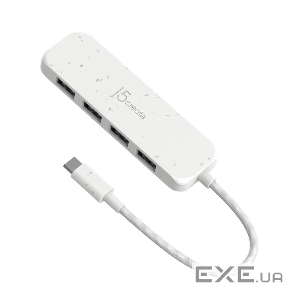 Хаб J5create JCH341EW-N USB-C на 4 USB-A, Білий