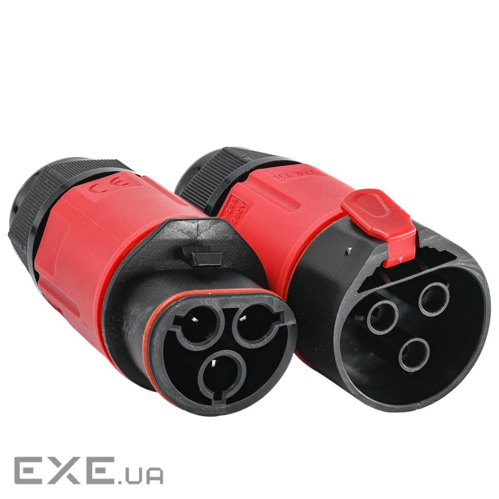 З"єднувач електричного кабелю, I-тип, 16A, 3P, 0.5-1.5/2.5 мм&sup2,, IP68, Red (CNP293-C3)