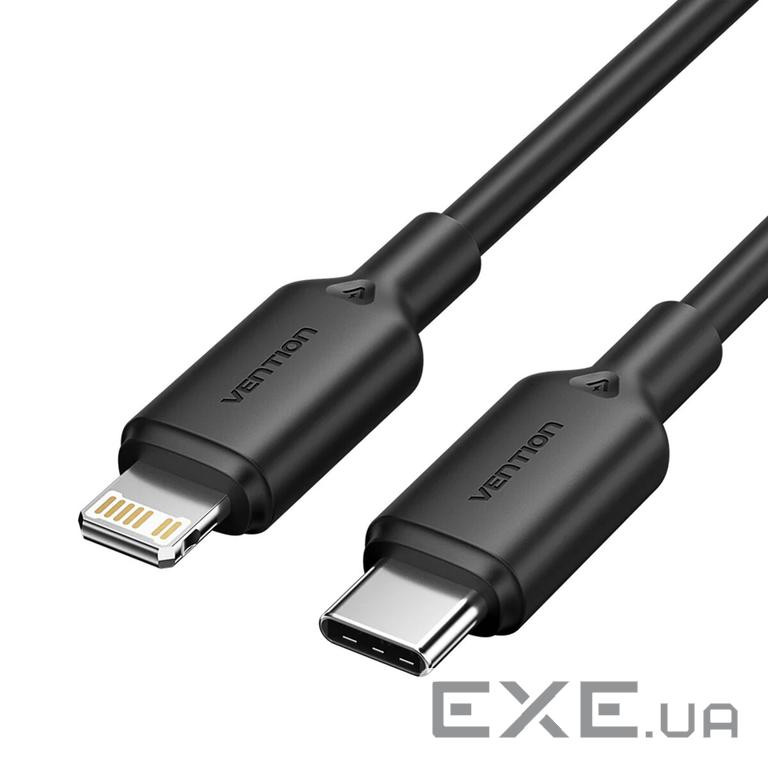 Дата кабель USB-C to Lightning 2.0m 3A black Vention (LAKBH)