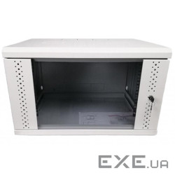 Шафа настінна Eserver 4U 19" 600х350х284 (Ш*Г*В), скло, сіра (ES-Е435G)