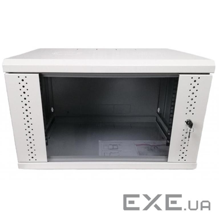 Шафа настінна Eserver 4U 19" 600х350х284 (Ш*Г*В), скло, сіра (ES-Е435G)