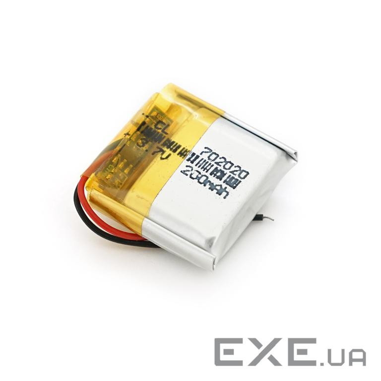 Літій-полімерний акумулятор 7*20*20mm (Li-ion 3.7В 200мА&middot,ч) (702020) ) (702020)