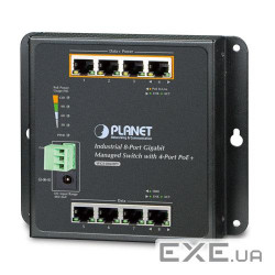 Industrial 8-Port 10/100/1000T Wall-mount Managed PoE Switch (-40~75 degrees C) (WGS-804HPT)