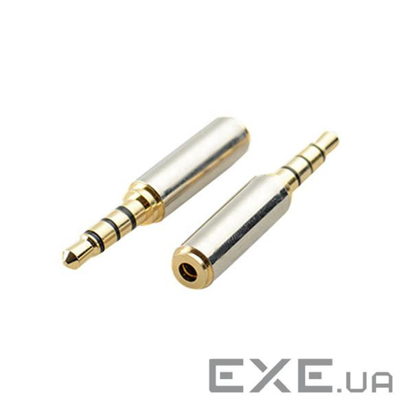 Перехідник аудіо Jack 2.5mm 4pin-3.5mm 4pin F/M,адаптер Gold,срібний (62.09.8244-1) (62.09.8244-1)