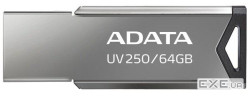 Накопичувач ADATA 64GB USB 2.0 UV250 Metal Black (AUV250-64G-RBK)