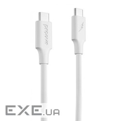 Кабель Proove Striped Silicone Type-C to Type-C 60W (1m) white (CCSS60002202 white)