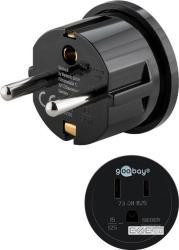 Перехідник живлення Goobay IEC(EuroPlug)-(USA) M/F,+Japan адаптер Round,чорний (75.04.5350-50)