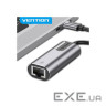 Перехідник USB-C to RJ45 Ethernet 1000Mbps Aluminum black Vention (CFNHB)